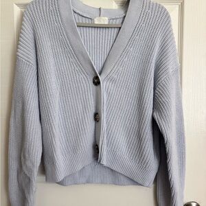 H&M Soft Blue Button-Up Cardigan